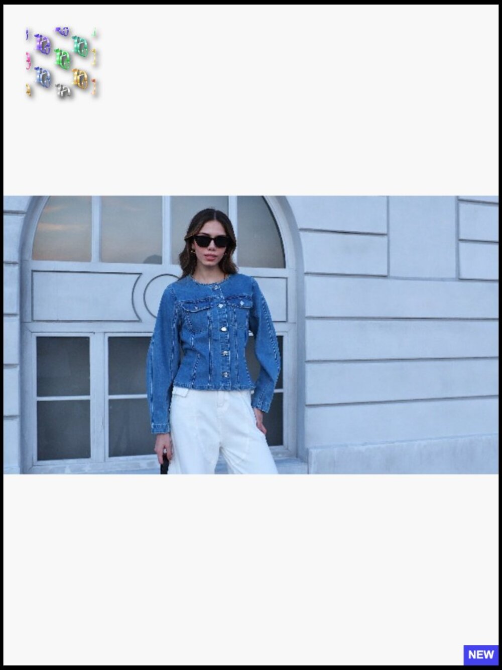 Cropped Denim Jacket Trendy Y2K Slim Fit Button Down Trucker Jacket - Picture 7 of 7
